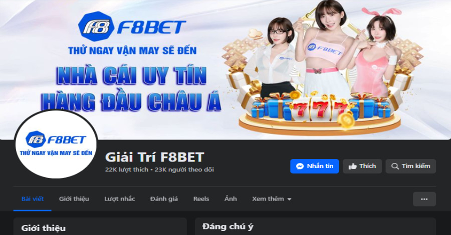 Liên hệ qua fanpage chính thức của F8Bet