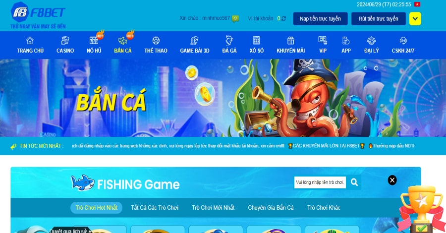 Bắn cá là chuyên mục game đầy triển vọng của nhà cái F8Bet