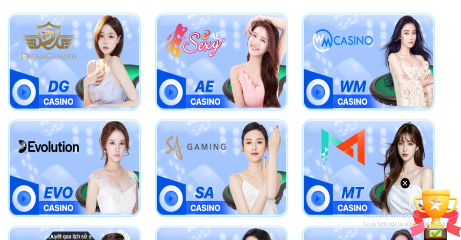 Chọn sảnh và chọn trò chơi Casino Online F8Bet