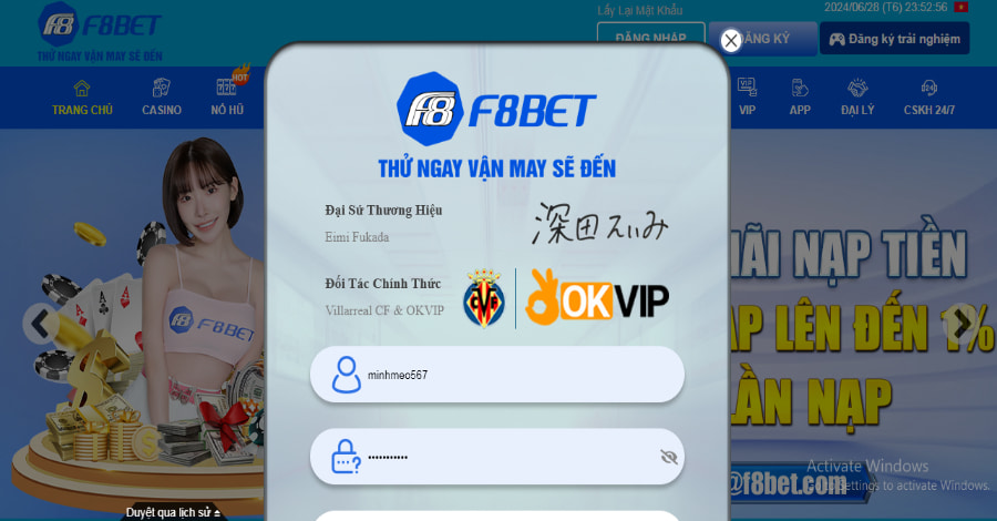 Đăng nhập để tham gia chơi Bắn cá F8bet