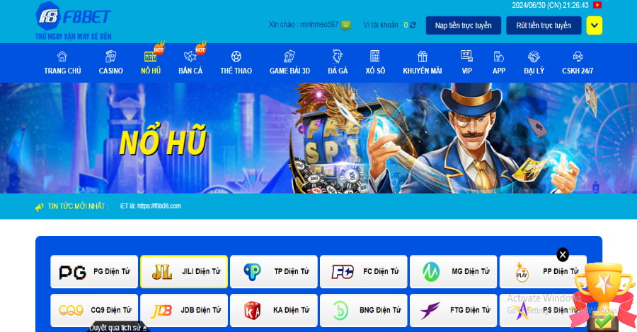 Nổ hũ F8bet có sức hút lớn mạnh với nhiều bet thủ