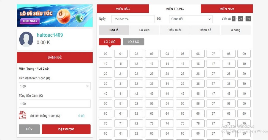 Bet thủ có thể soi cầu miền Trung tại F8Bet với các hình thức khác nhau